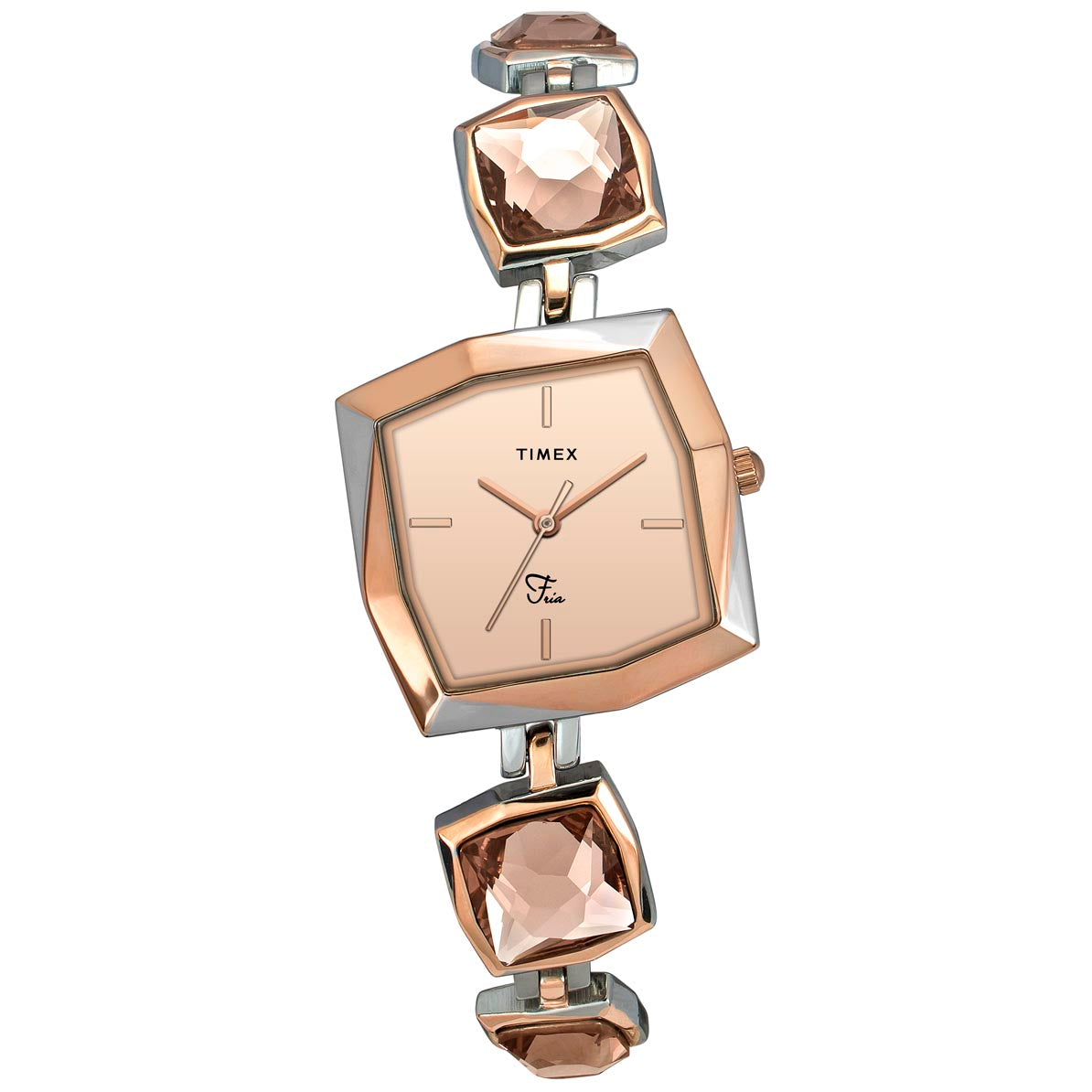 Timex Fria Square 33mm Rose Gold Dial Analog Women Watch - TWEL16101