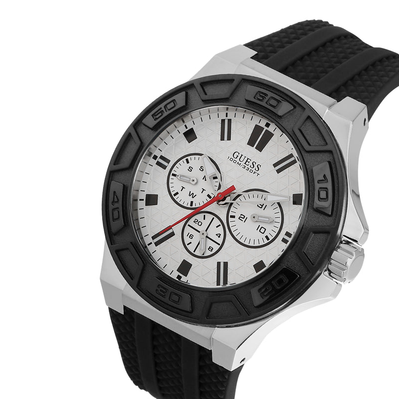 Guess Force White Round Dial Quartz Analog Men Watch Watch Guess