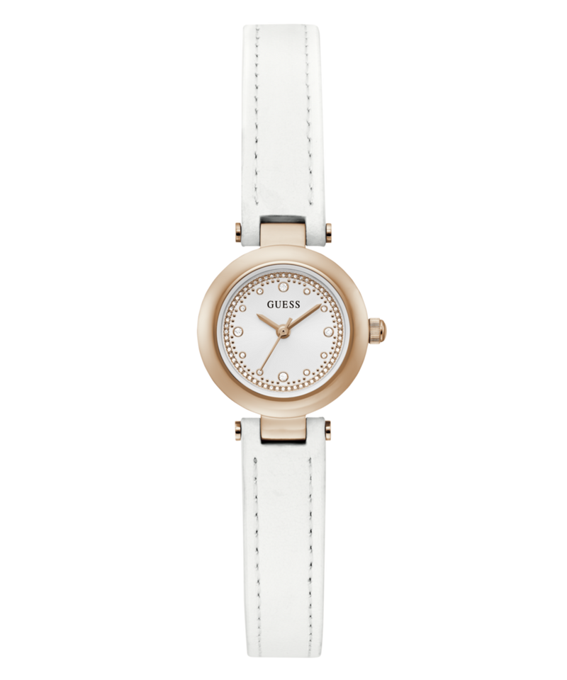 Guess Ophelia Leather White Round Dial Quartz Analog Women Watch Watch Guess