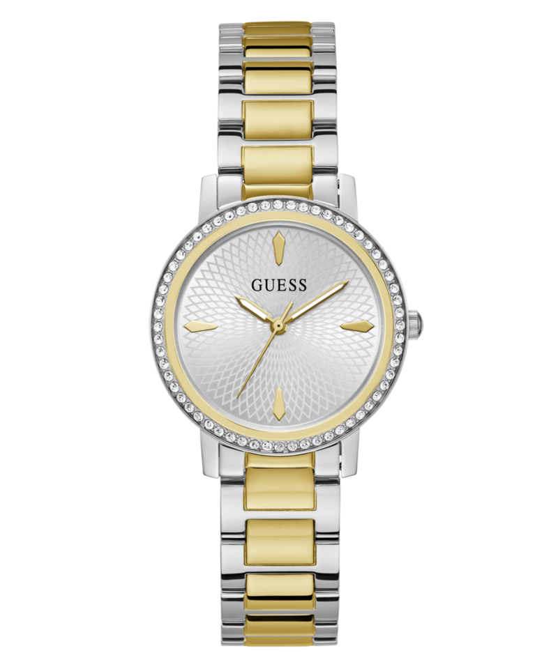 Guess Spiral Silver Tone Round Dial Quartz Analog Women Watch Watch Guess