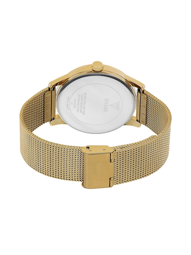 Guess Briefcase Champagne Round Dial Quartz Analog Men Watch Watch Guess