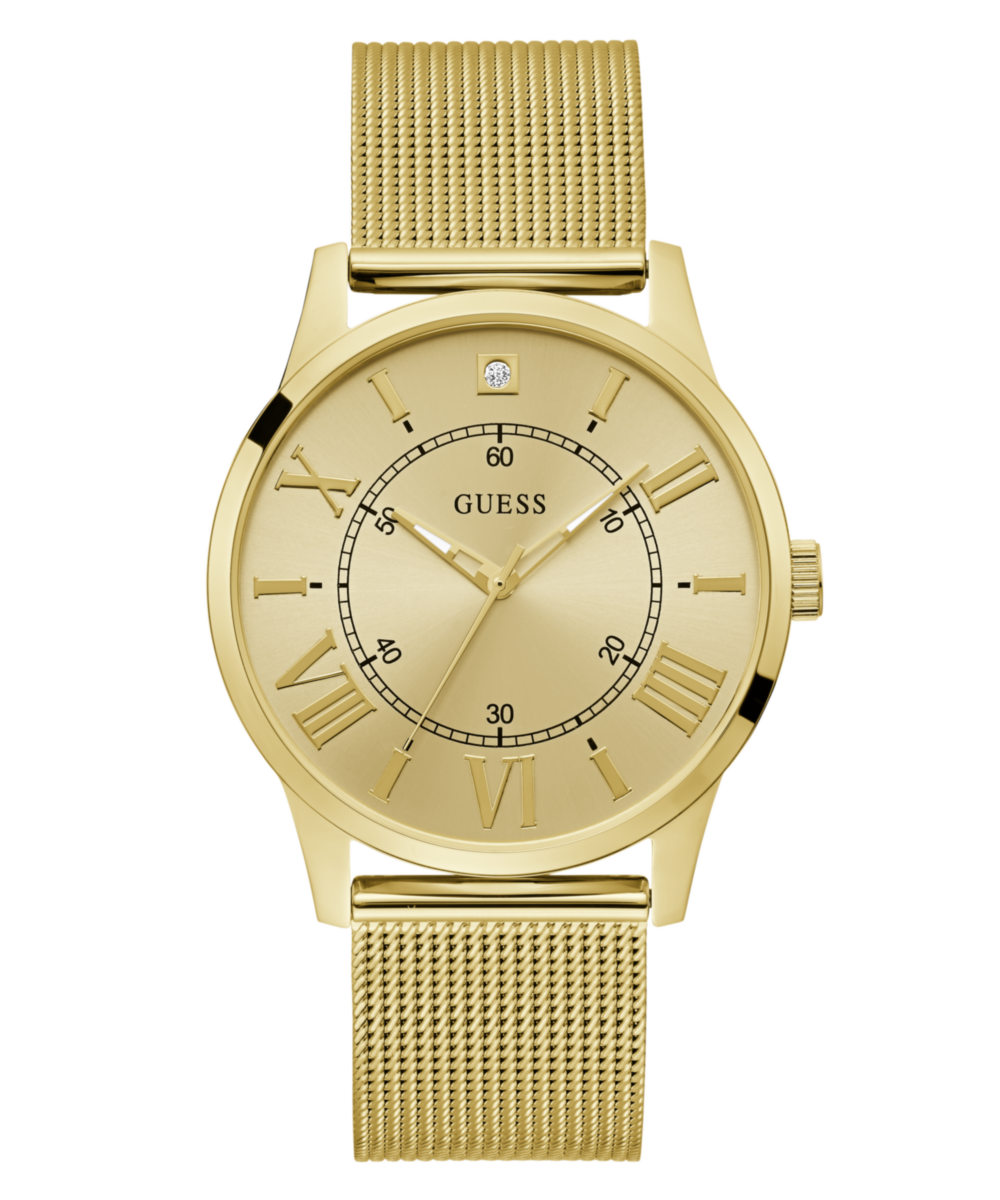 Guess Briefcase Champagne Round Dial Quartz Analog Men Watch