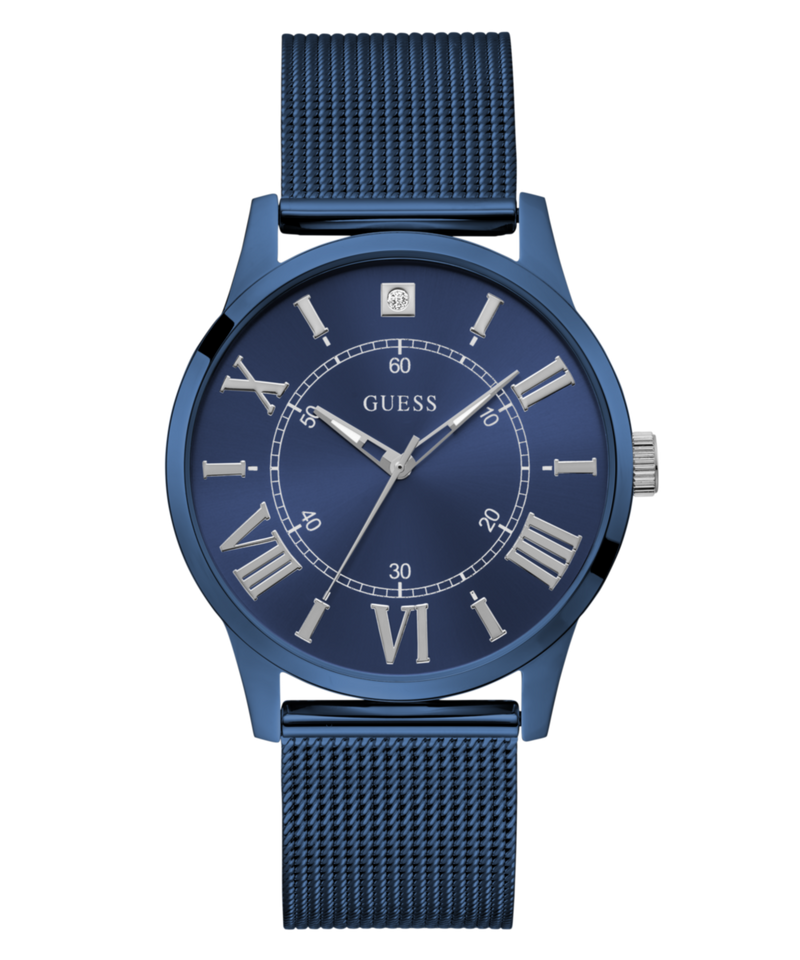 Guess Briefcase Blue Round Dial Quartz Analog Men Watch Watch Guess