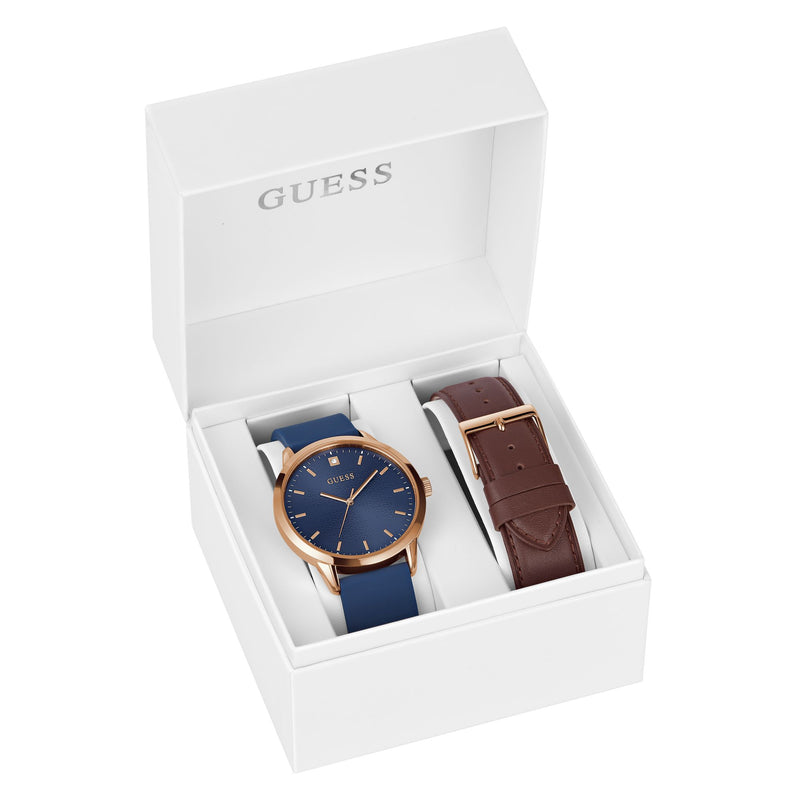 Guess Gbs Proxy Blue Round Dial Quartz Analog Men Watch Watch Guess