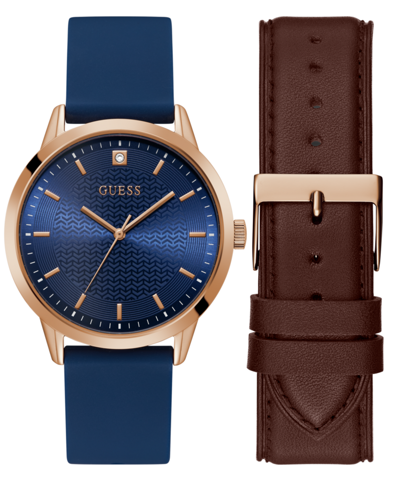 Guess Gbs Proxy Blue Round Dial Quartz Analog Men Watch Watch Guess