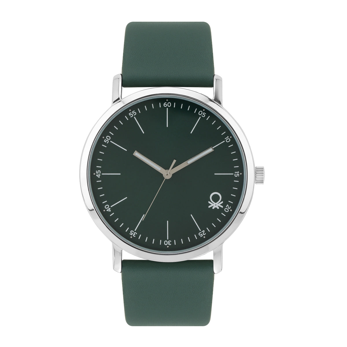 United Colors Of Benetton Leather Green Round Dial Quartz Analog Men Watch