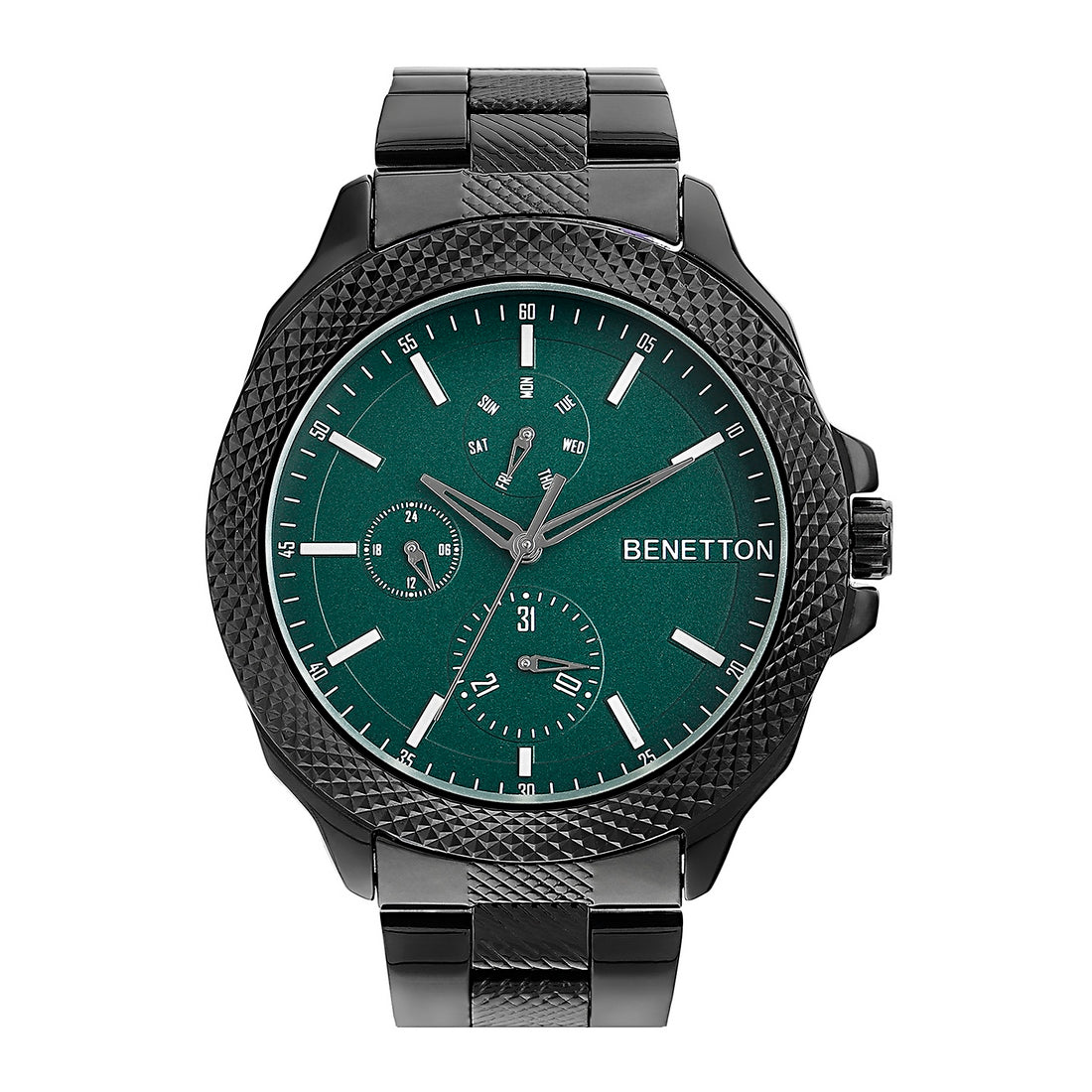 United Colors Of Benetton Green Round Dial Quartz Analog Men Watch