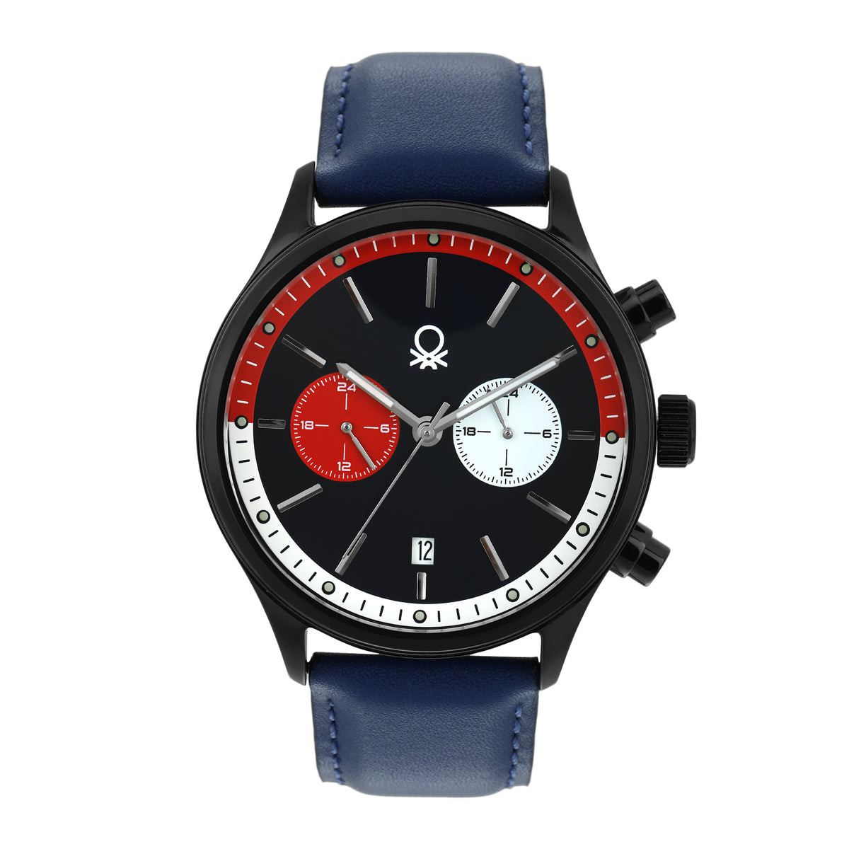United Colors Of Benetton Leather Blue Round Dial Quartz Analog Men Watch