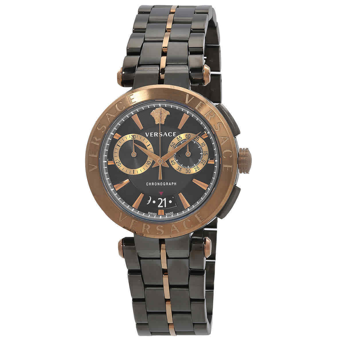 Versace Aion Black Round Dial Quartz Analog Men Watch