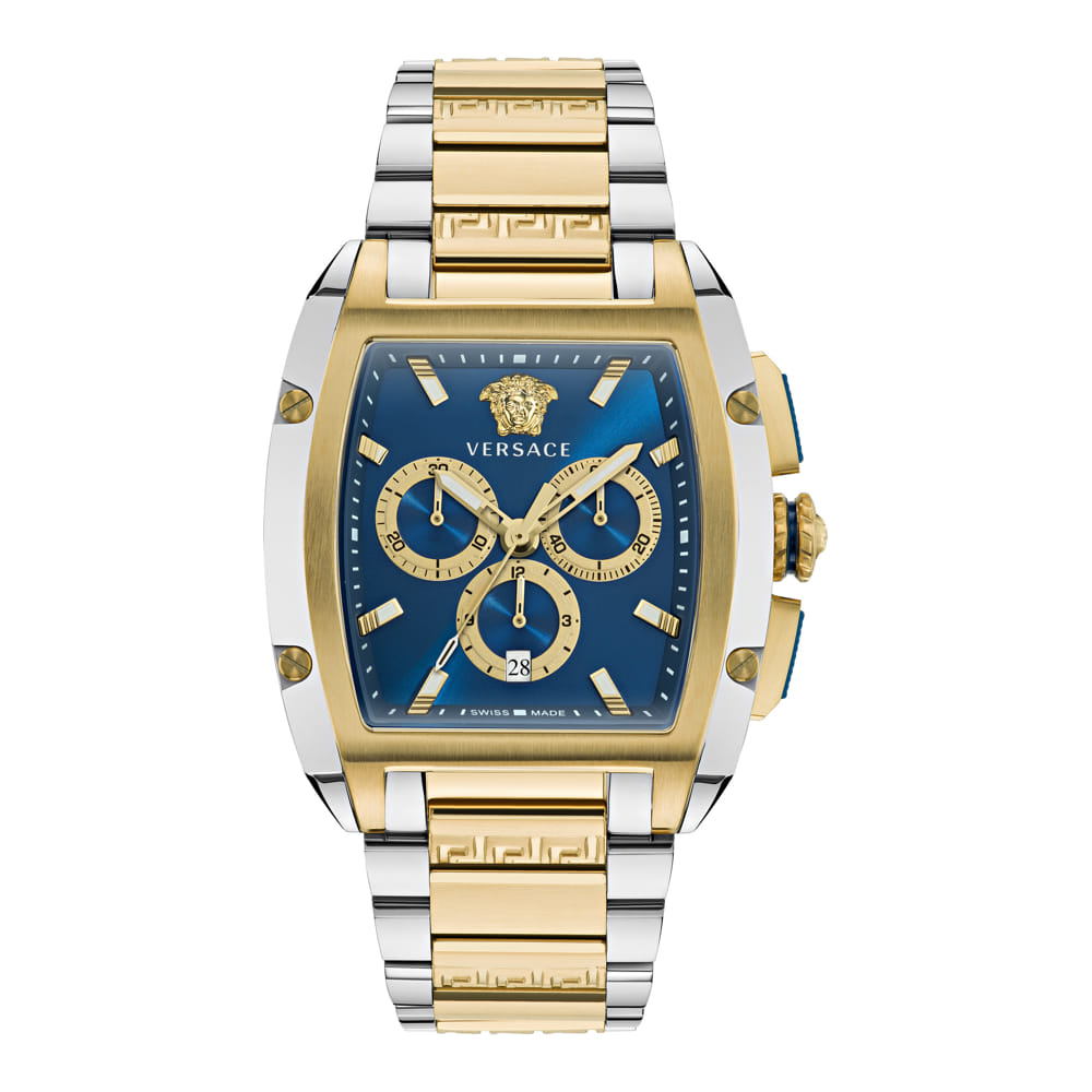 Versace Dominus Gold Rectangular Dial Quartz Men Watch