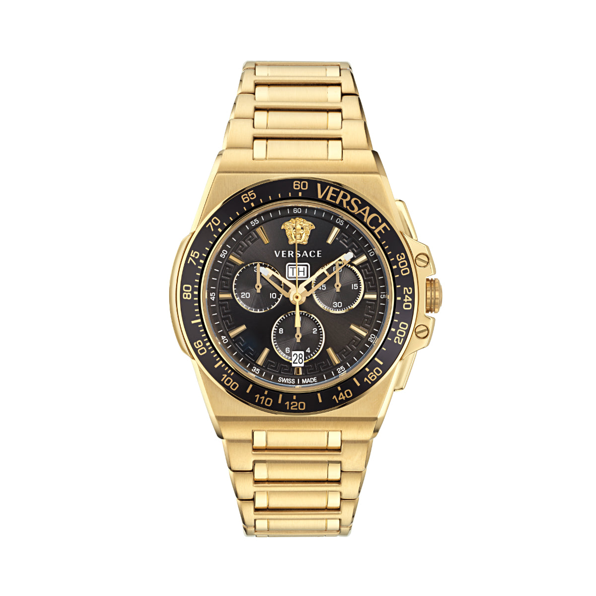 Versace Greca Extreme Black Round Dial Quartz Analog Men Watch
