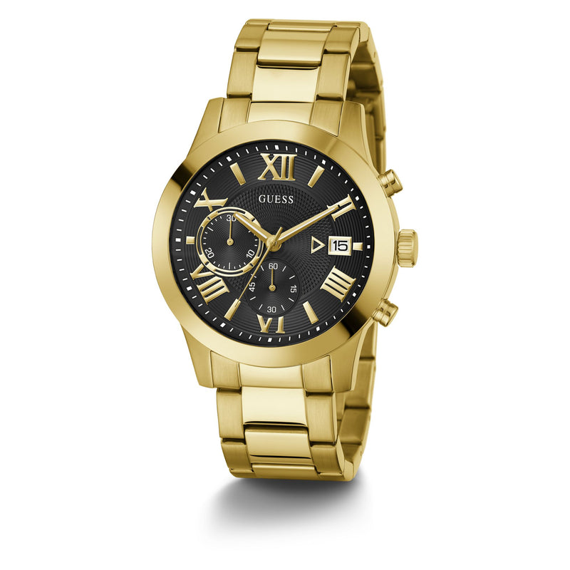 Guess Atlas Black Round Dial Quartz Analog Men Watch Watch Guess