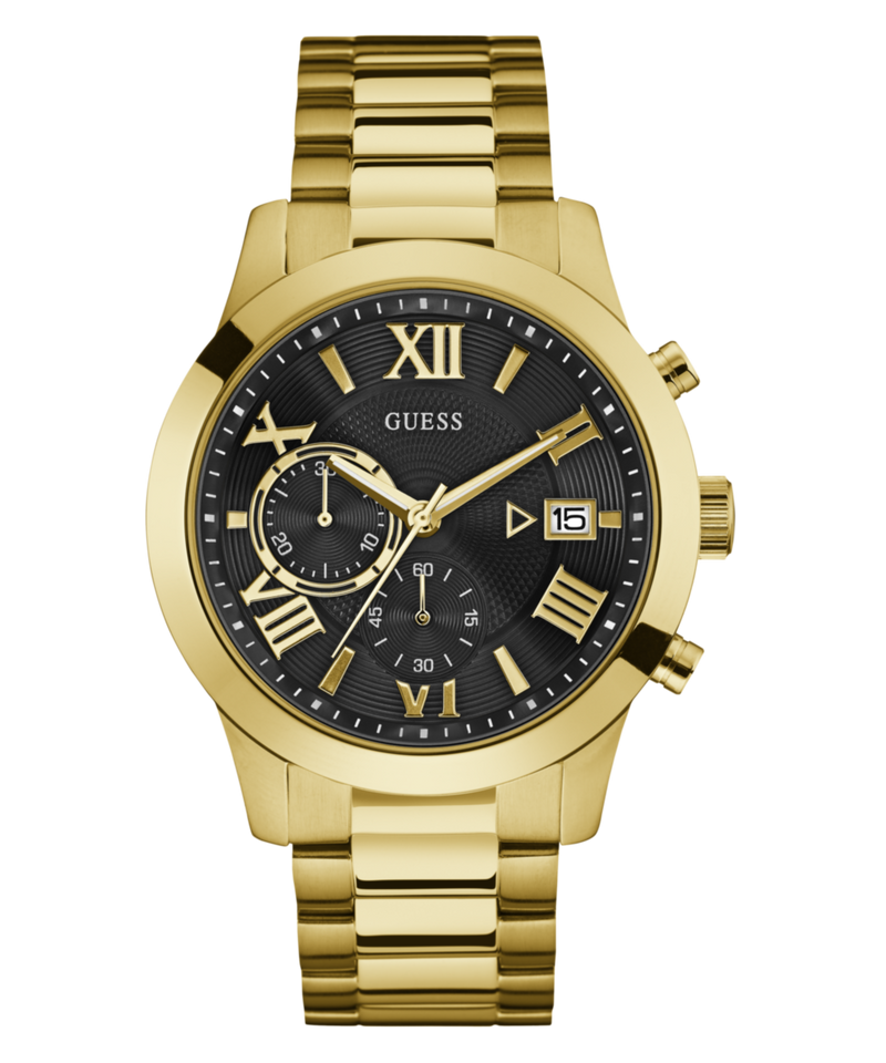 Guess Atlas Black Round Dial Quartz Analog Men Watch Watch Guess