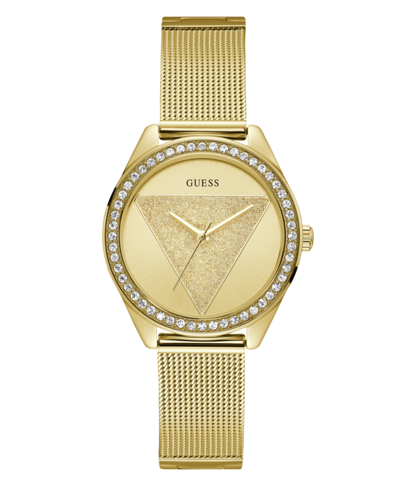 Guess Tri Glitz Gold Round Dial Analog Women Watch Watch Guess