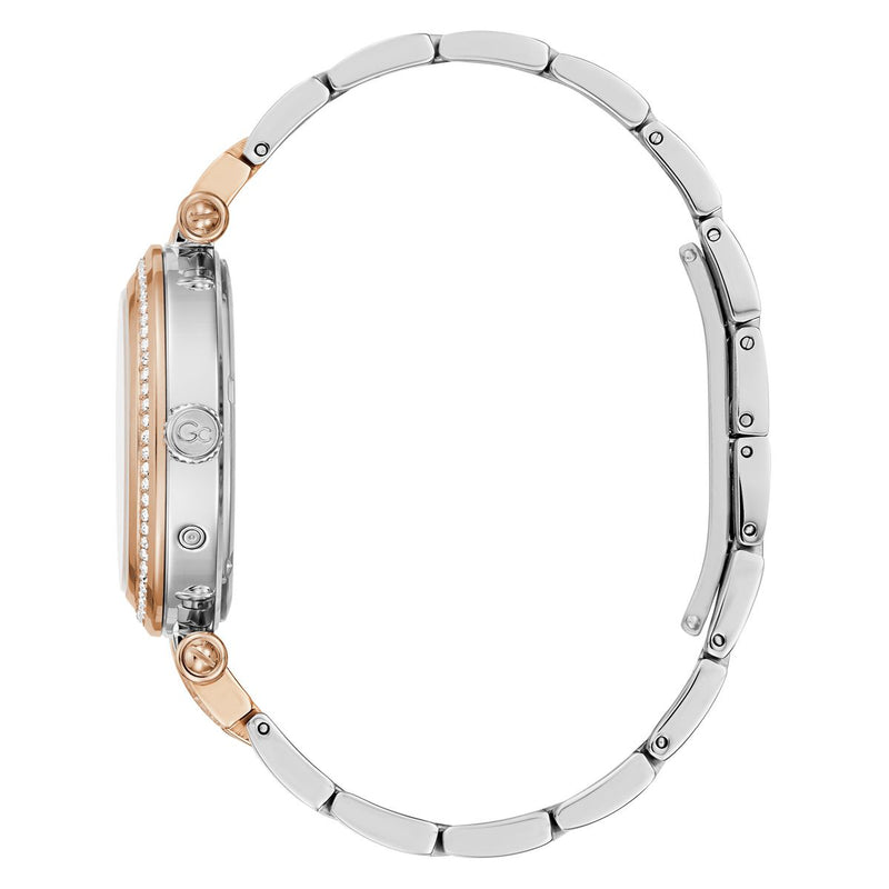 Gc Sport Chic White Round Dial Quartz Women Watch - Guess Collection Watch Gc