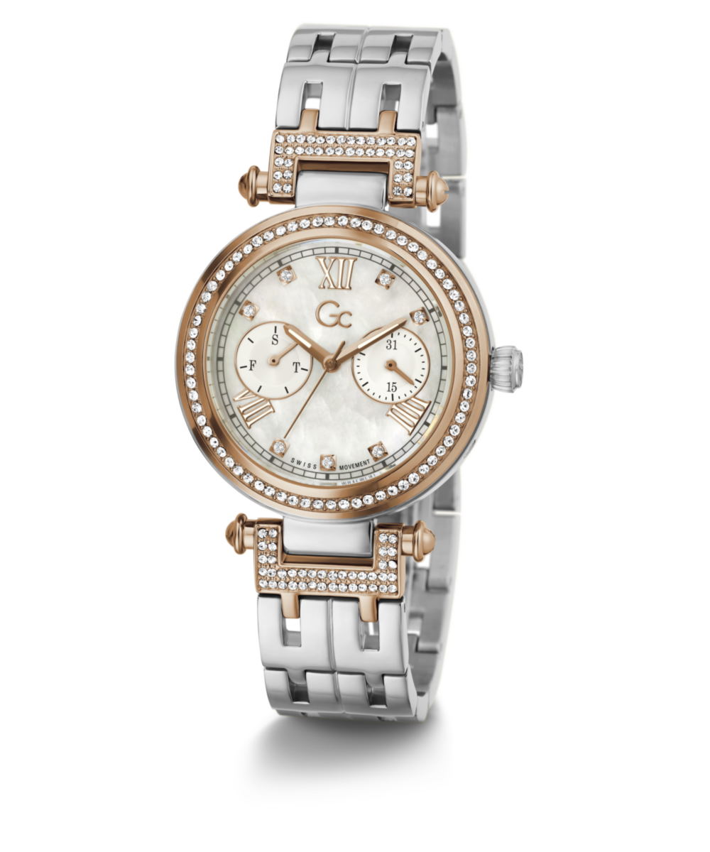 Gc Sport Chic Silver Round Dial Quartz Women Watch - Guess Collection