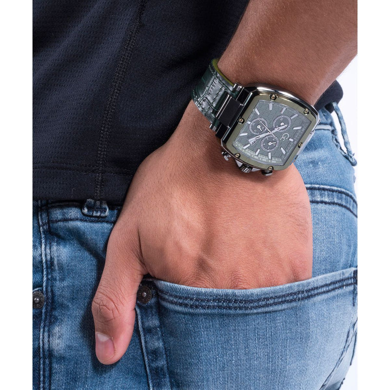 Gc Sport Chic Green Tonneau Dial Quartz Men Watch - Guess Collection Watch Gc