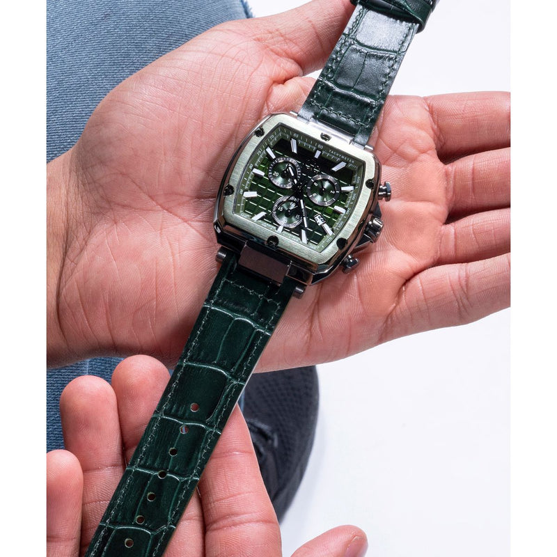 Gc Sport Chic Green Tonneau Dial Quartz Men Watch - Guess Collection Watch Gc