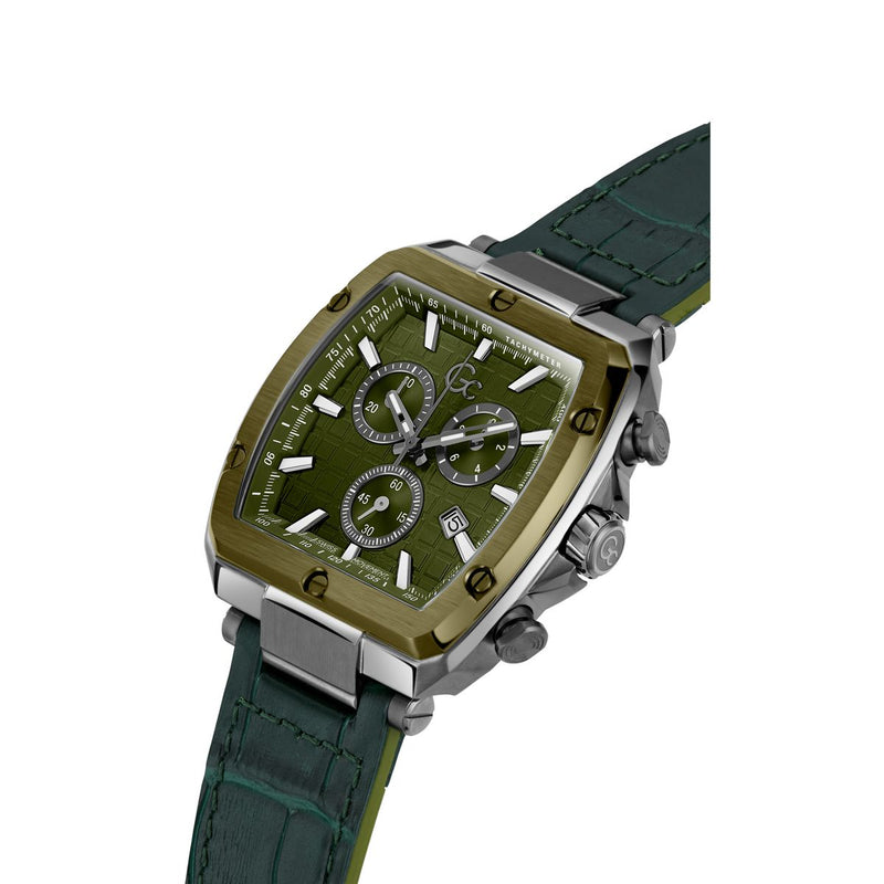 Gc Sport Chic Green Tonneau Dial Quartz Men Watch - Guess Collection Watch Gc