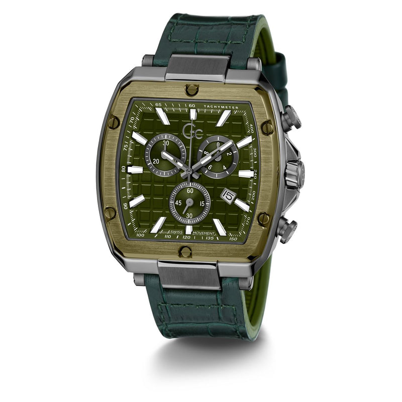 Gc Sport Chic Green Tonneau Dial Quartz Men Watch - Guess Collection Watch Gc