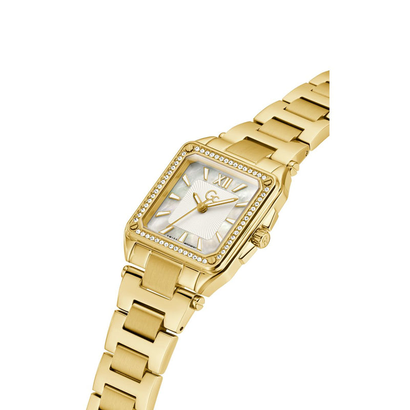 Gc Sport Chic White Square Dial Quartz Analog Women Watch - Guess Collection Watch Gc