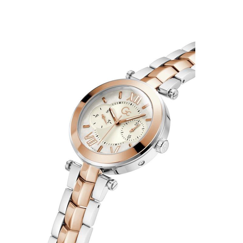 Gc Sport Chic White Round Dial Quartz Women Watch - Guess Collection Watch Gc
