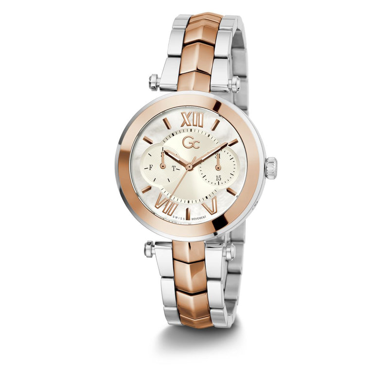 Gc Sport Chic White Round Dial Quartz Women Watch - Guess Collection Watch Gc