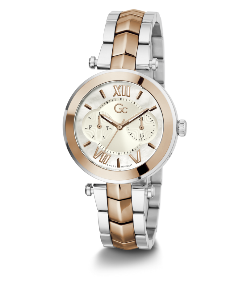 Gc Sport Chic White Round Dial Quartz Women Watch - Guess Collection Watch Gc