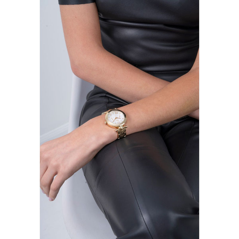Gc Sport Chic White Round Dial Quartz Women Watch - Guess Collection Watch Gc
