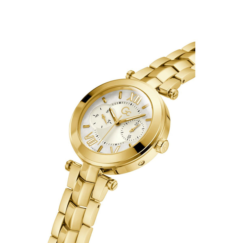 Gc Sport Chic White Round Dial Quartz Women Watch - Guess Collection Watch Gc
