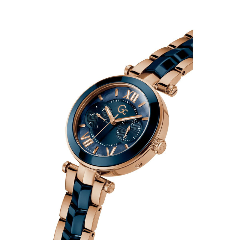 Gc Sport Chic Blue Round Dial Quartz Women Watch - Guess Collection Watch Gc