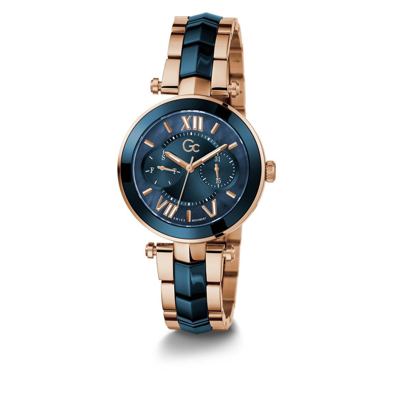 Gc Sport Chic Blue Round Dial Quartz Women Watch - Guess Collection Watch Gc