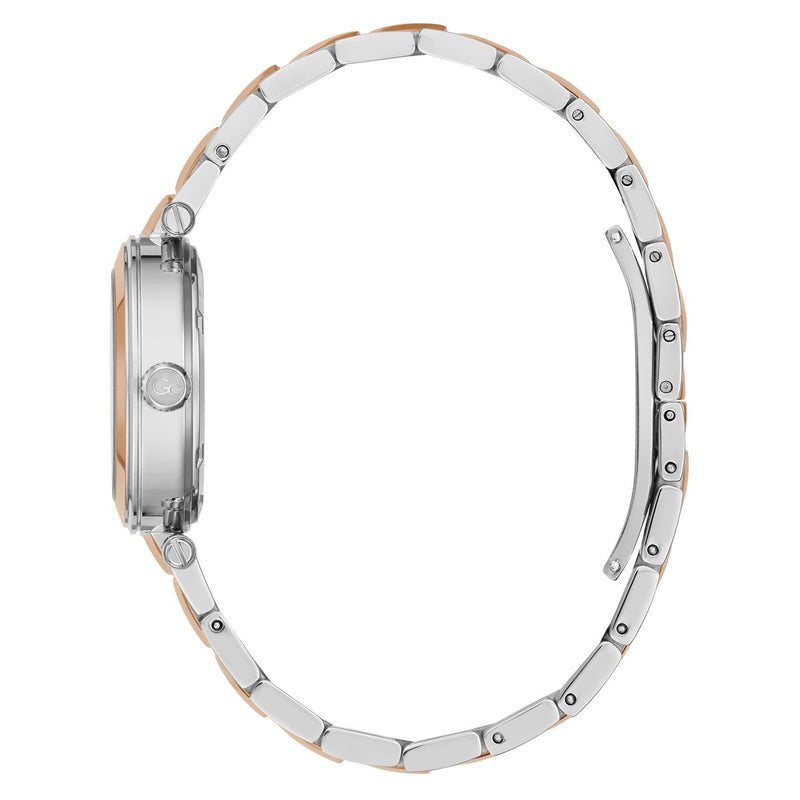 Gc Sport Chic White Round Dial Quartz Analog Women Watch - Guess Collection Watch Gc