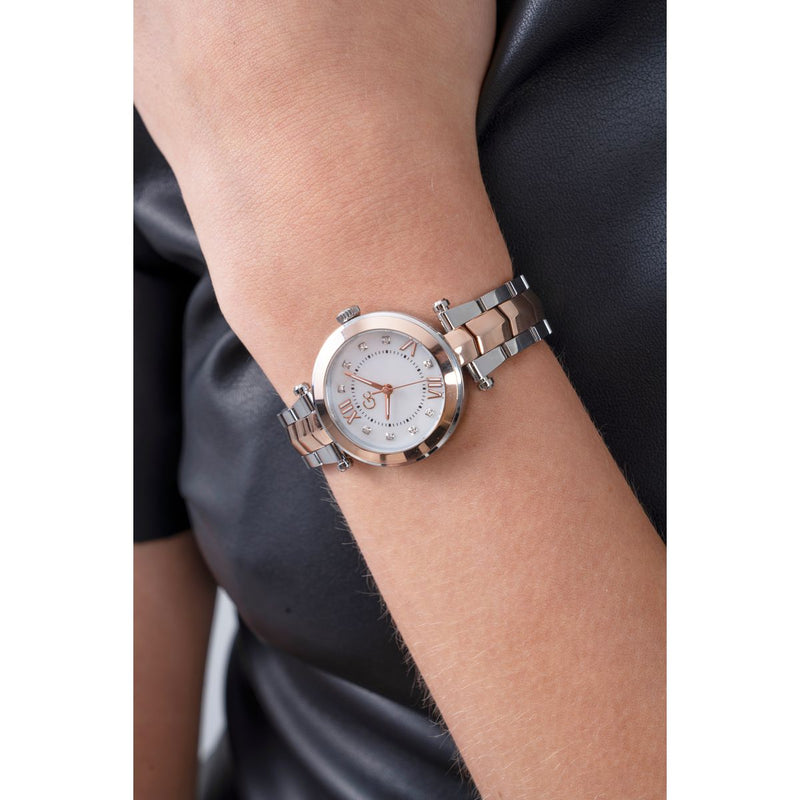 Gc Sport Chic White Round Dial Quartz Analog Women Watch - Guess Collection Watch Gc