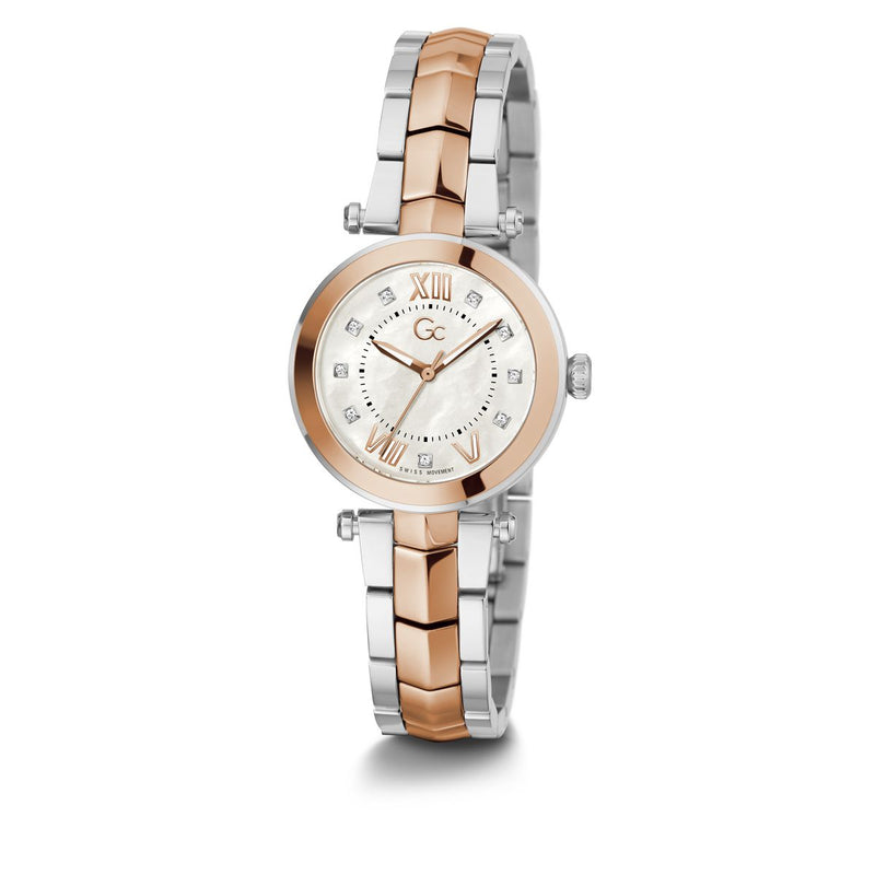 Gc Sport Chic White Round Dial Quartz Analog Women Watch - Guess Collection Watch Gc