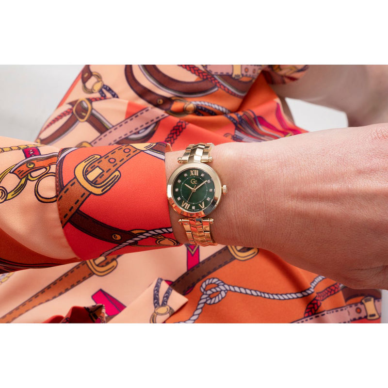 Gc Sport Chic Green Round Dial Quartz Analog Women Watch - Guess Collection Watch Gc
