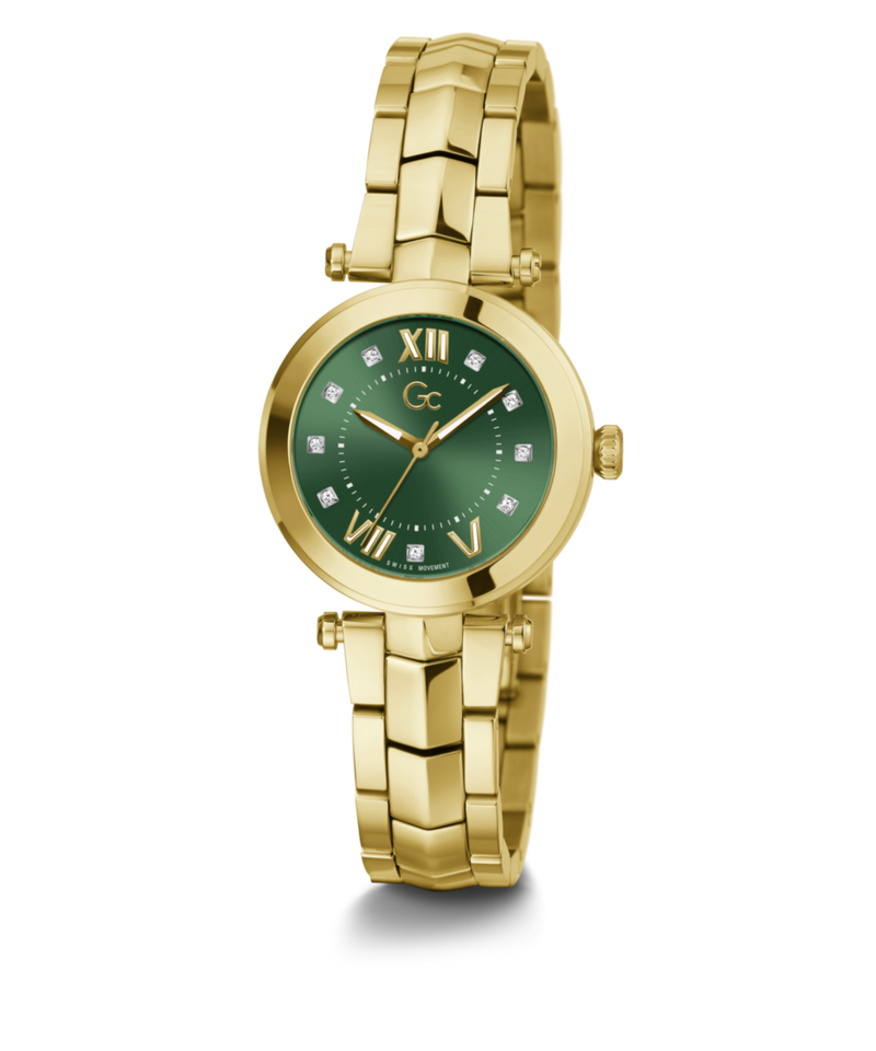 Gc Sport Chic Green Round Dial Quartz Analog Women Watch - Guess Collection Watch Gc