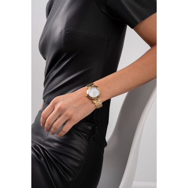 Gc Sport Chic White Round Dial Quartz Analog Women Watch - Guess Collection Watch Gc