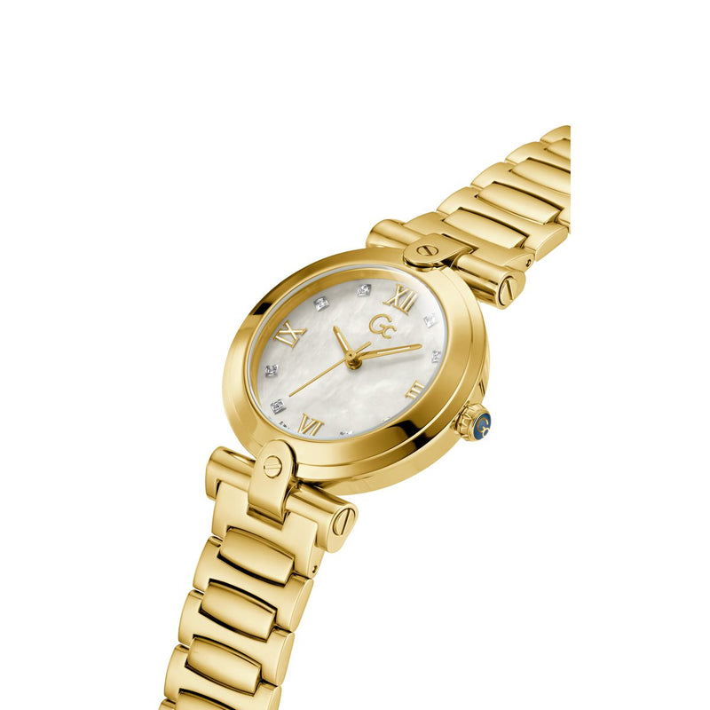 Gc Sport Chic White Round Dial Quartz Analog Women Watch - Guess Collection Watch Gc