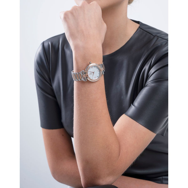 Gc Sport Chic White Round Dial Quartz Analog Women Watch - Guess Collection Watch Gc