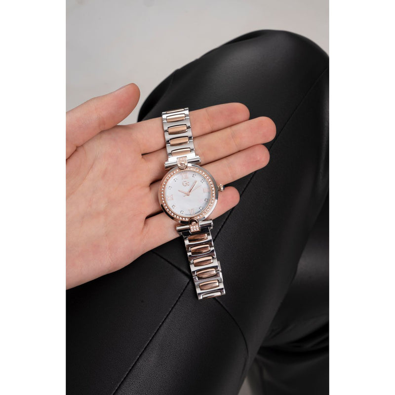 Gc Sport Chic White Round Dial Quartz Analog Women Watch - Guess Collection Watch Gc