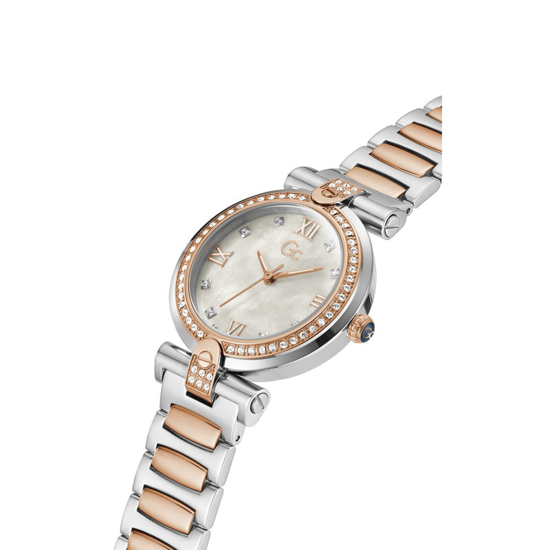 Gc Sport Chic White Round Dial Quartz Analog Women Watch - Guess Collection Watch Gc