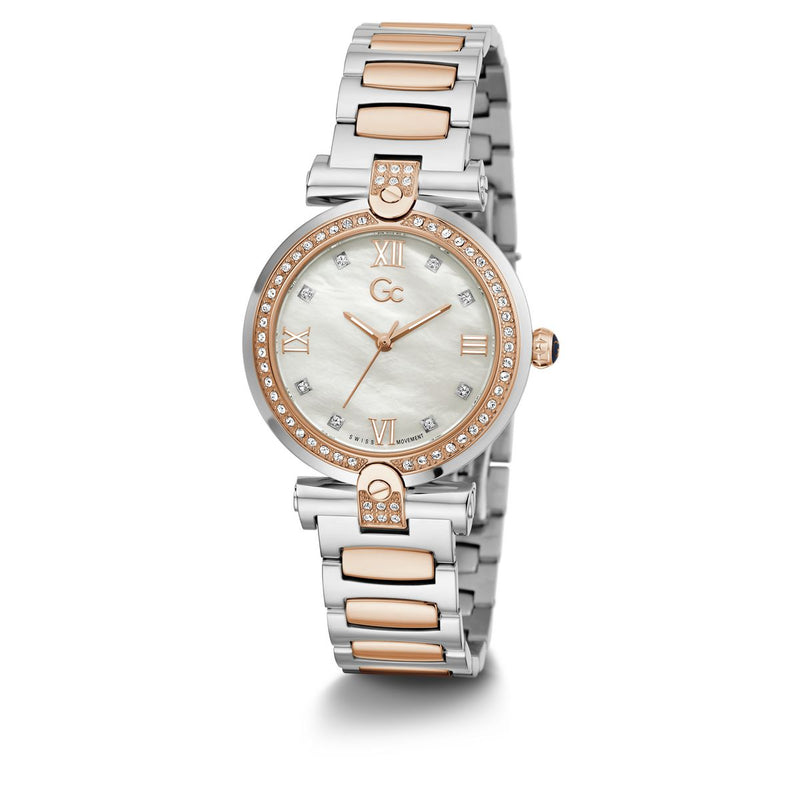 Gc Sport Chic White Round Dial Quartz Analog Women Watch - Guess Collection Watch Gc