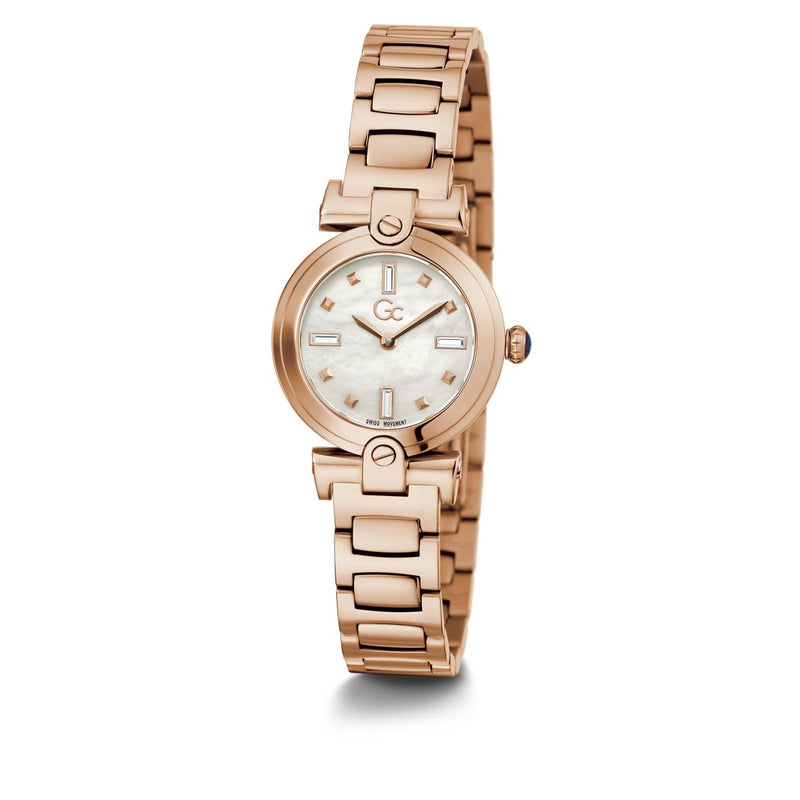 Gc Sport Chic White Round Dial Quartz Analog Women Watch - Guess Collection Watch Gc