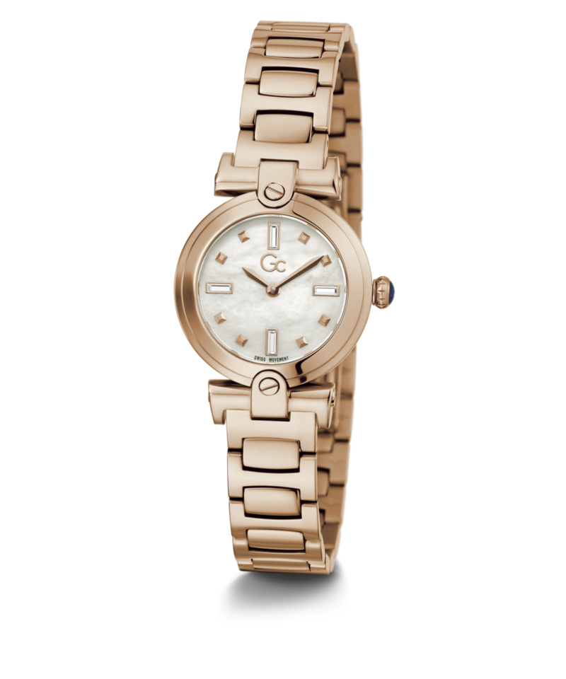 Gc Sport Chic White Round Dial Quartz Analog Women Watch - Guess Collection Watch Gc