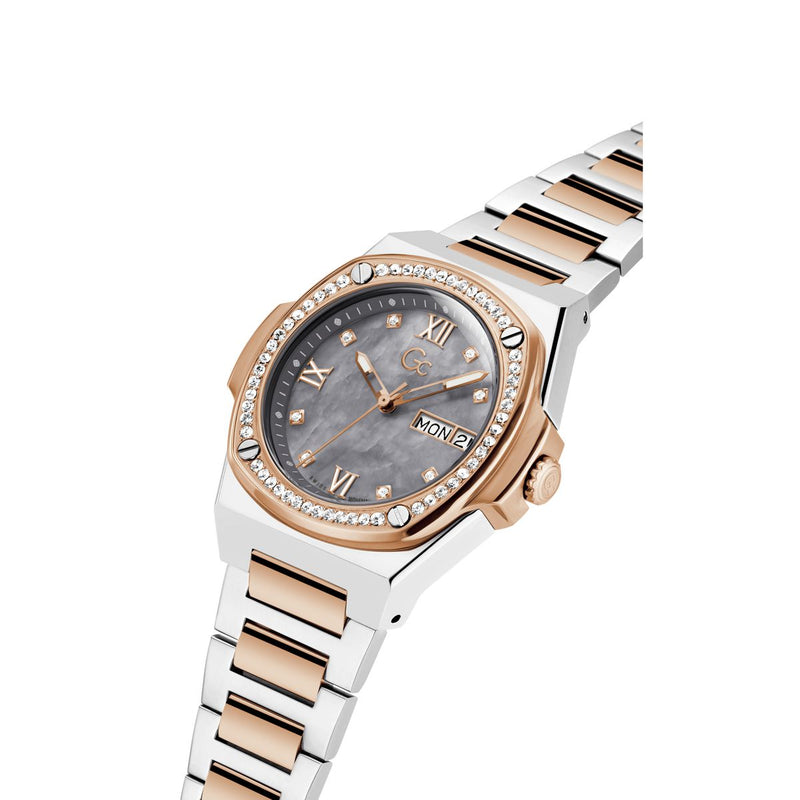 Gc Sport Chic Grey Round Dial Quartz Women Watch - Guess Collection Watch Gc