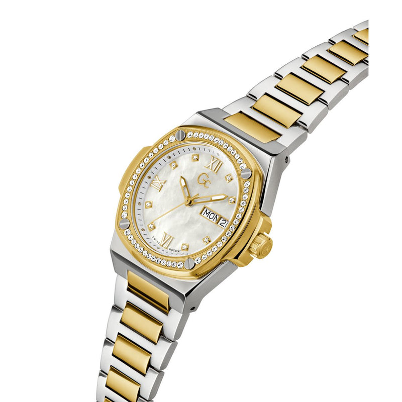 Gc Sport Chic Silver Round Dial Quartz Analog Women Watch - Guess Collection Watch Gc