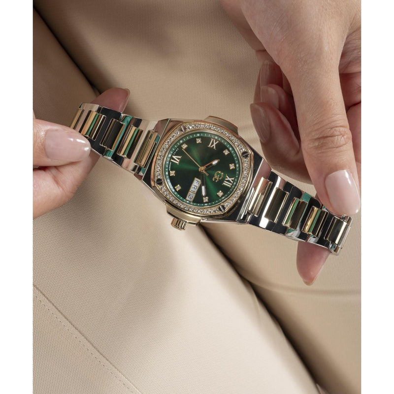 Gc Green Coussin Dial Quartz Analog Women Watch - Guess Collection Watch Gc