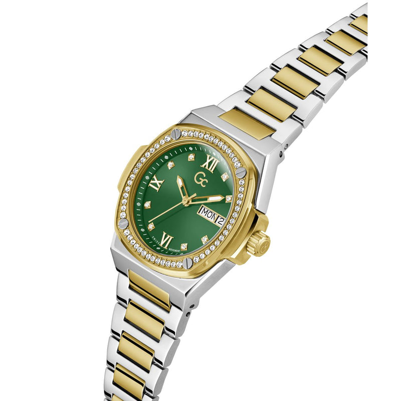 Gc Green Coussin Dial Quartz Analog Women Watch - Guess Collection Watch Gc