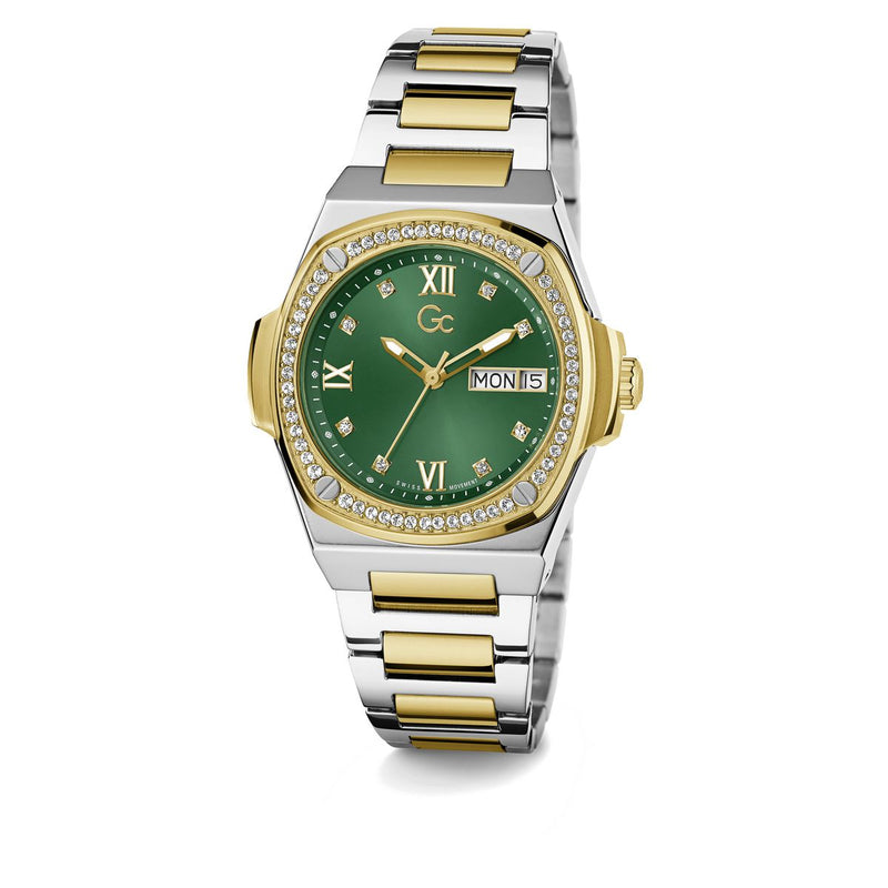 Gc Green Coussin Dial Quartz Analog Women Watch - Guess Collection Watch Gc